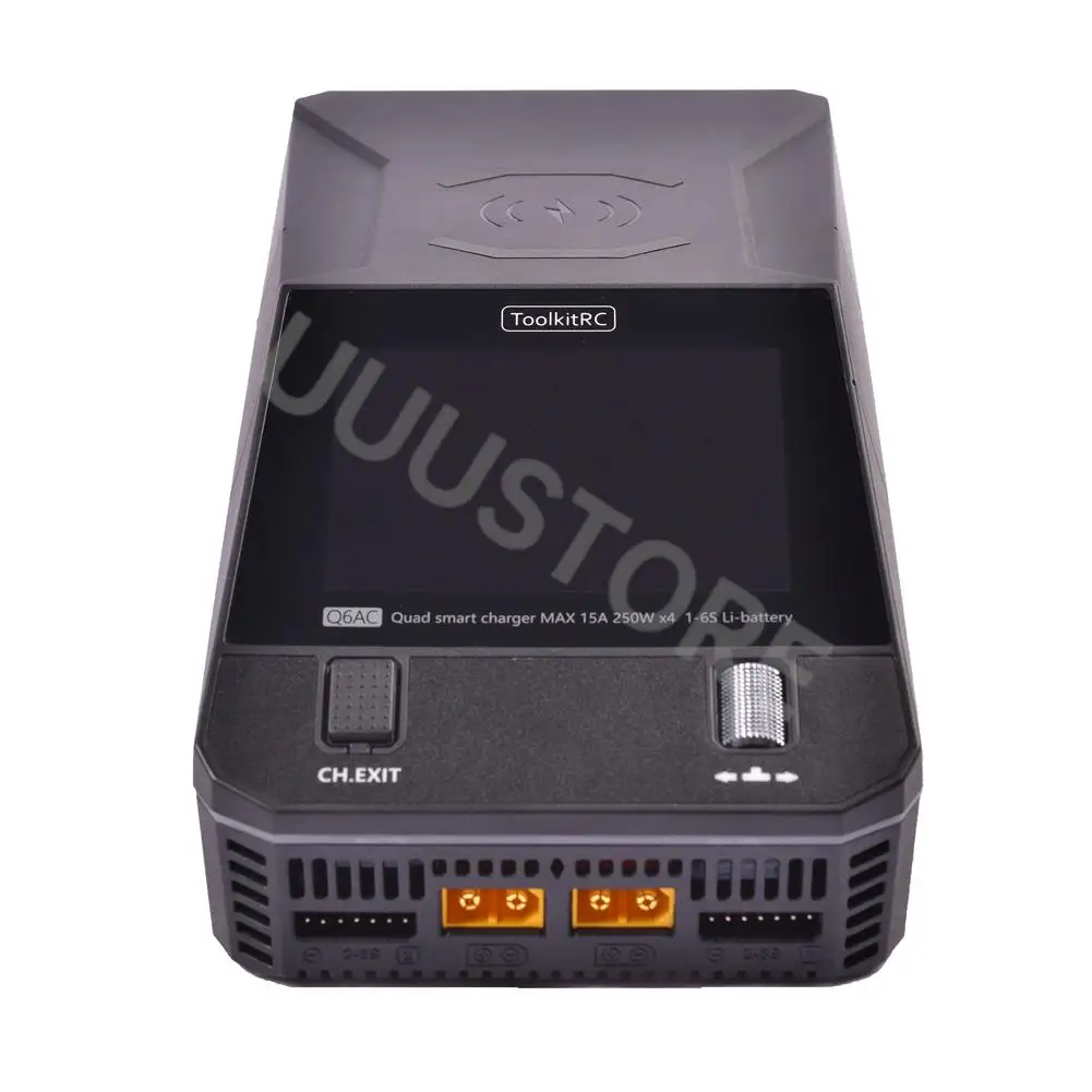 ToolkitRC Q6AC Charger AC 400W / DC 1000W 4CH output Built-in 65W USB Output 15W Wireless Charger for LiPo NiMH PB battery