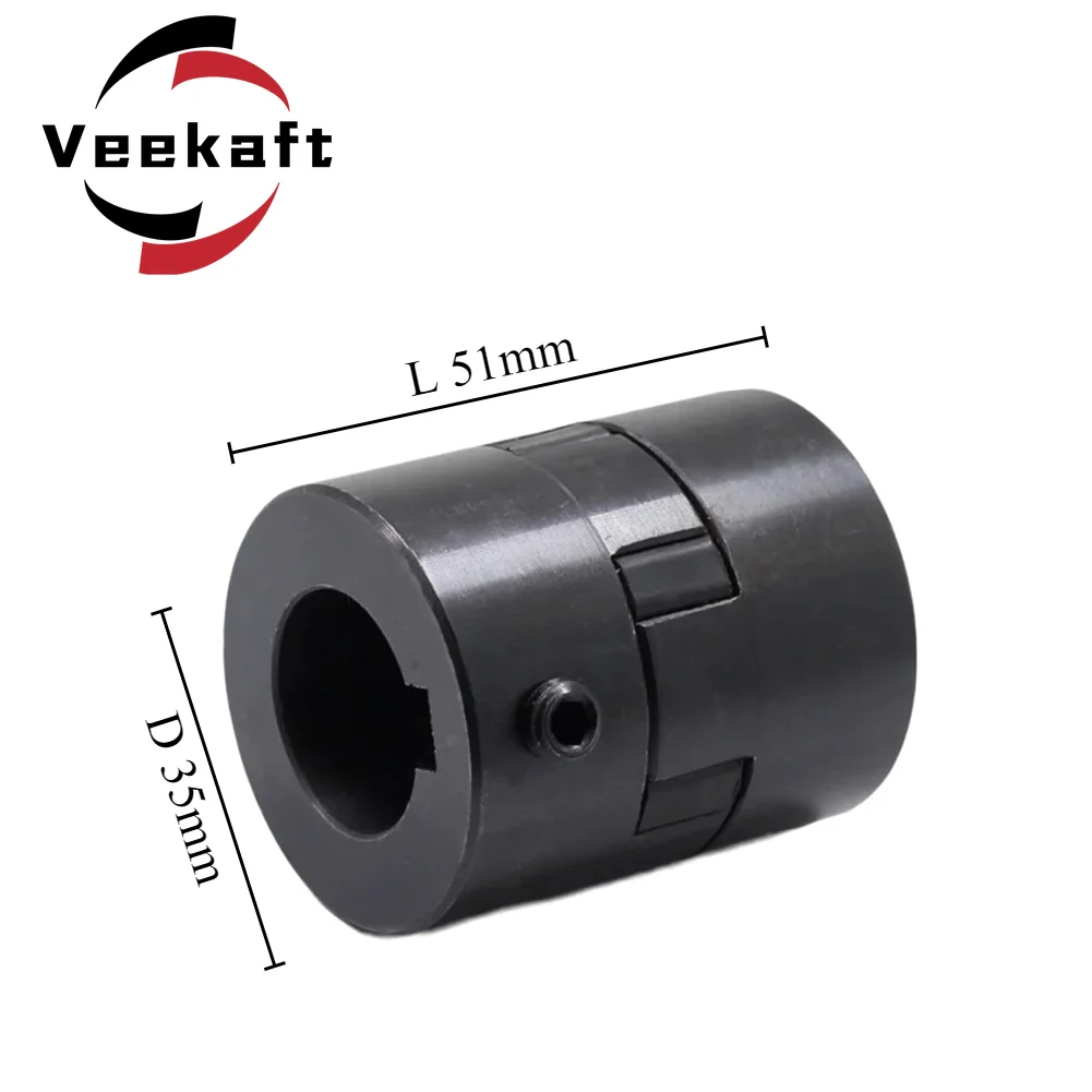 1PC Veekaft L-type Two-jaw Coupling Steel L070 D35L51 8/10/12/14/15/16/17/18/20mm for Servo Motor Coupler Encoders Engraving CNC