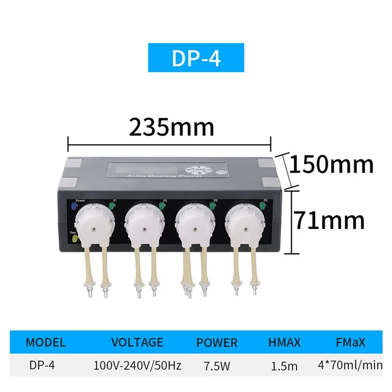 New-Titration Pump DP Series Peristaltic Pump Multi-Head Automatic Precision Aquarium Coral Feeder(EU Plug)