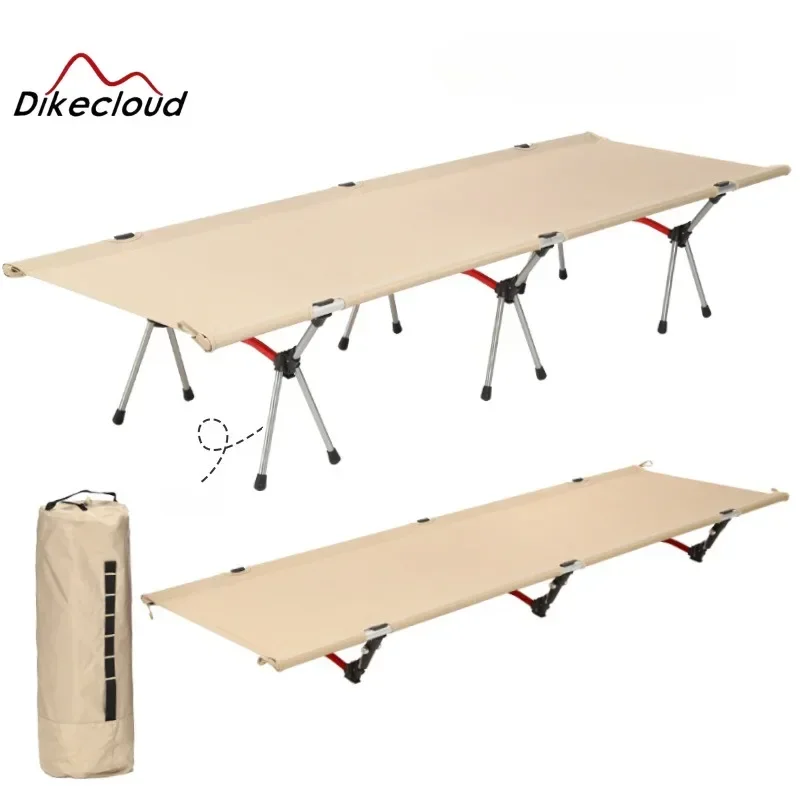 

Dikecloud Portable Camping Cot Lightweight Collapsible Sleeping Bed Tourist Hiking Backpacking Foldable Bed Outdoor Single Bed