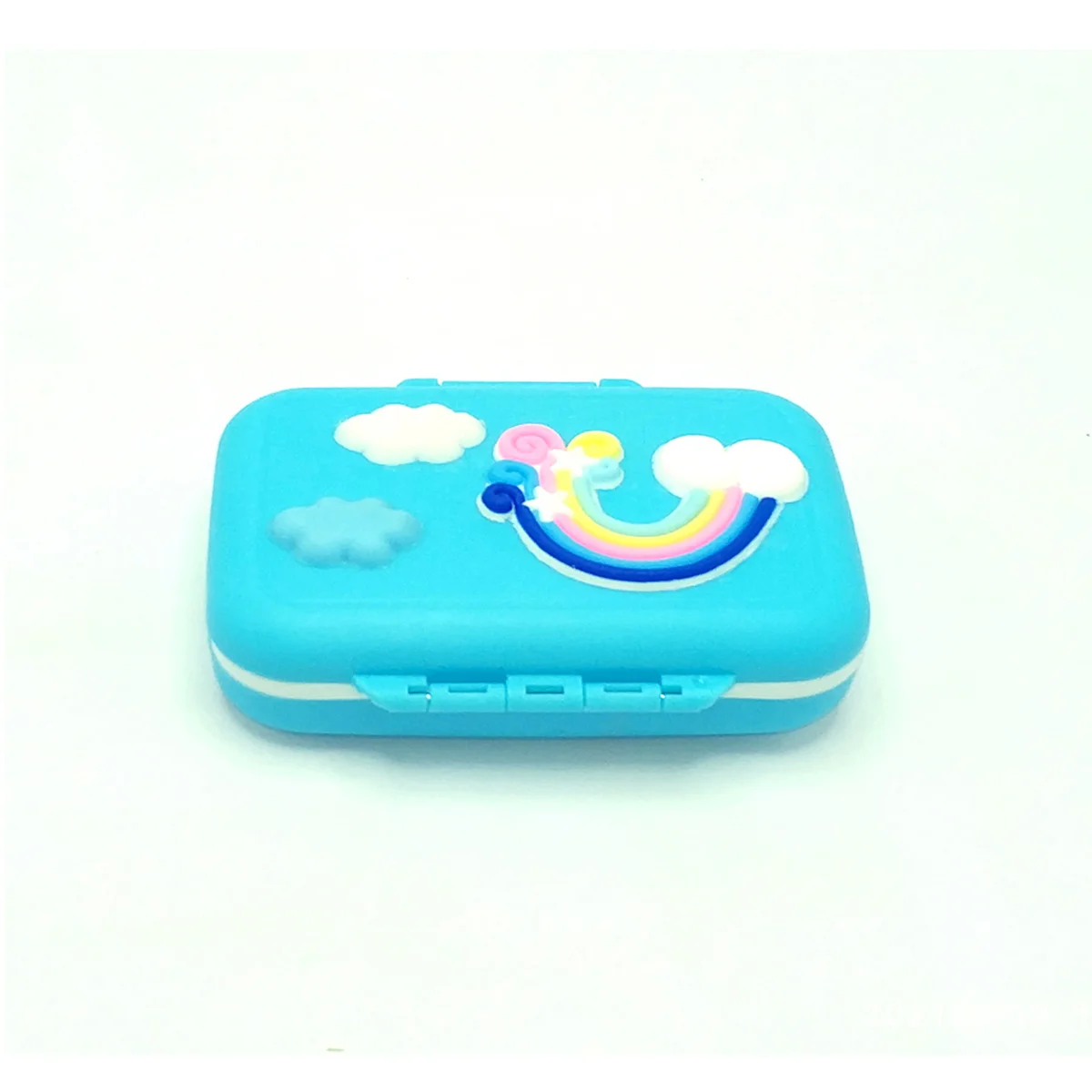 1 Piece Baby Teething Box Cubic Rainbow Cloud Print Blue Pink Children Teething Storage Memorial Box