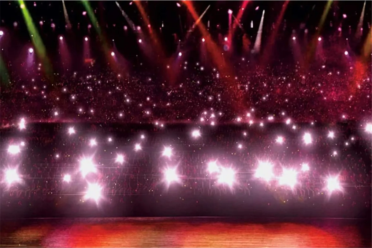 Music Concert Stage Spotlight Backgrounds Photographic For Happy Birthday Party Adult Portrait Banner Poster Supplies Backdrops