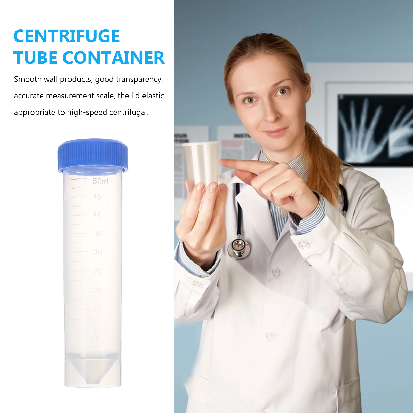 

25 pcs 50Ml Tube Smooth Wall Transparent Leak-Proof Screw Cap For Laboratory Samples Storage Low Temperature Suitable