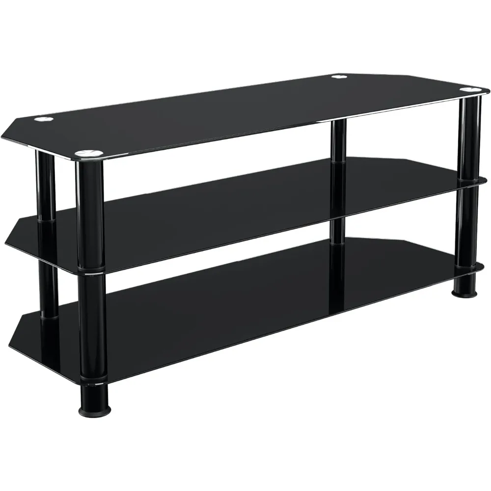 

SDC1140BB-A TV Stand for TVs UP to 55-inch TVs, Black Glass, Black Legs