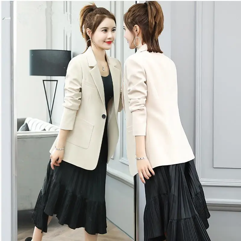 Casual Fashion Plaid Suit Jacket Female 2022 New Spring and Autumn Korean Version Slim Casual Spring and Autumn Suit Top