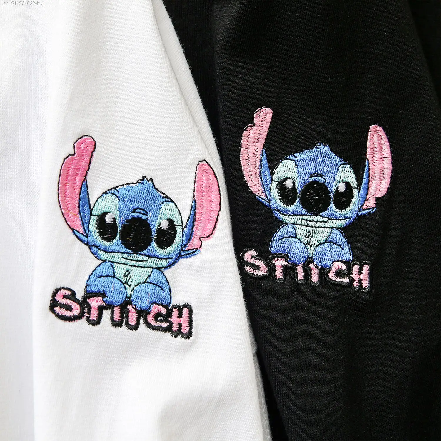 Disney Stitch Short Sleeve Embroidered T-shirt Y 2k Girls Summer Kawaii Anime Emo Harajuku Yk2 Tshirt Women Fashion Korean Tees