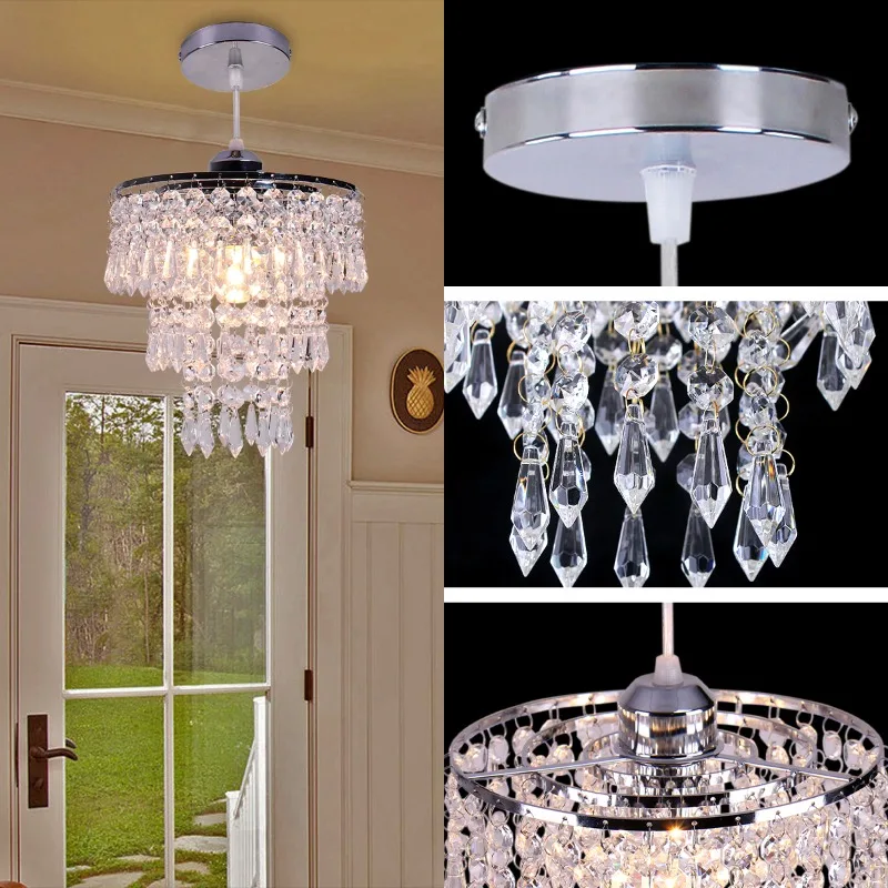 Modern LED 3 Layers Sharp Beads Crystal Pendant Lights Home Appliance Fixtures Decoration Lamp Living Room Decor Valentine\'s Day