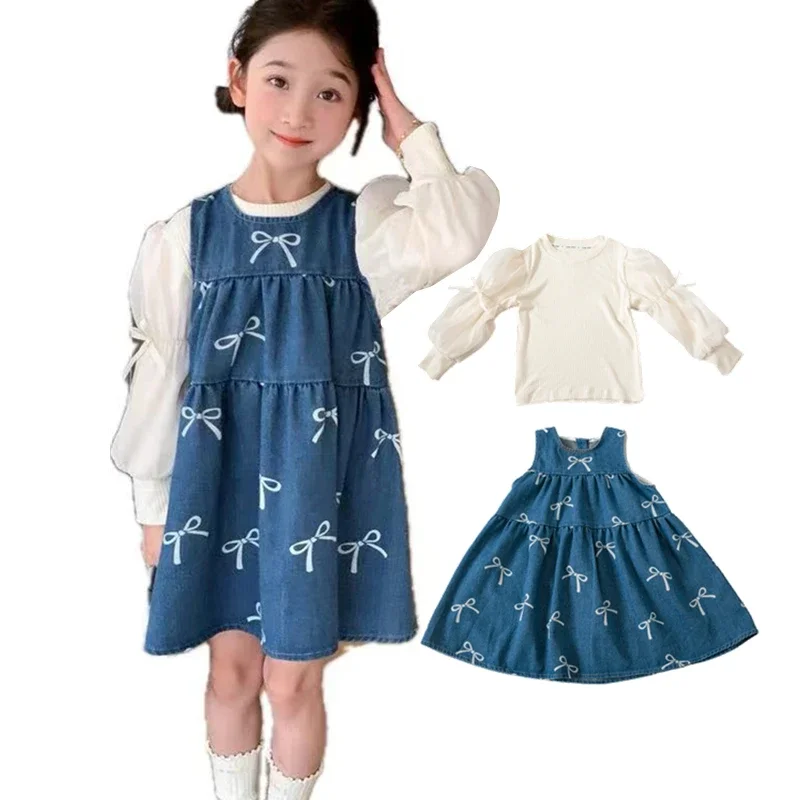 

Baby Girl Knitted Sweater Dress Suit 2 Pieces Set Girls Clothes 2 to 8 Years Children Clothing Sets Costume Outfits 2pcs Garment