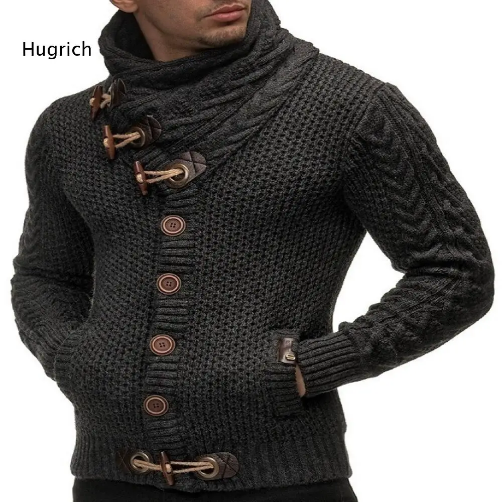 Men Cable Knit Long Sleeve Cardigan Shawl Collar Toggle Button Knit Coat With Pockets For Fall Winter Casual Daily Social Wear