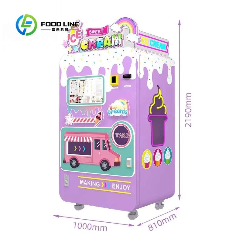 Intelligente touchscreen ijsautomaten, op maat gemaakte OEM ODM, volautomatische instant soft serve ijsmachine, commercieel