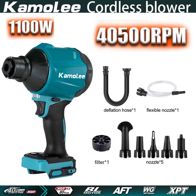 Kamolee 1100W 40500RPM Dedusting Blower (only Machine, No Battery) Can Be Applied To Makita 18V Battery