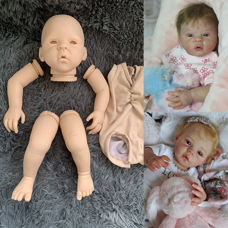 

18inches Santina reborn doll kit popular prototypes lifelike real soft touch fresh color unfinished doll parts