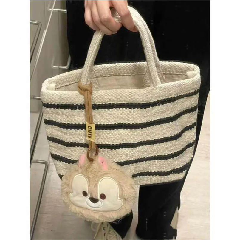 

Canvas Campus Unisex Hand Woven Small Tote Handbag Armpit Bag Women Mini Purse