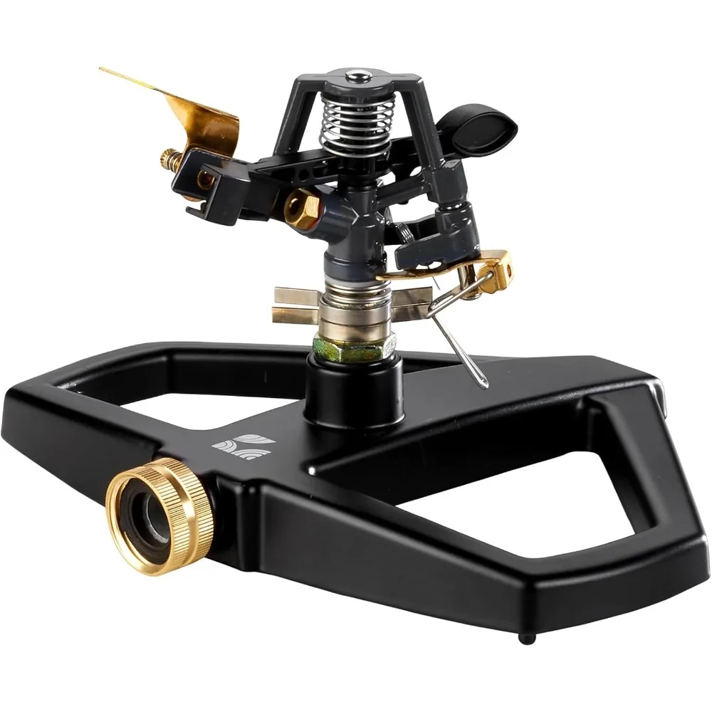 

lawn pulsating impact sprinkler 300006, medium duty decorative metal base adjustable to 360 degrees by