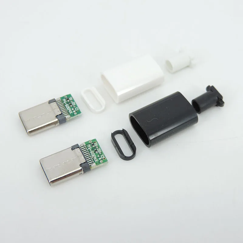 TYPE C USB 3.1 24 Pin Male Plug Welding power Connector Adapter diy Repair Type-C Charging Data Cable Accessories white black L1