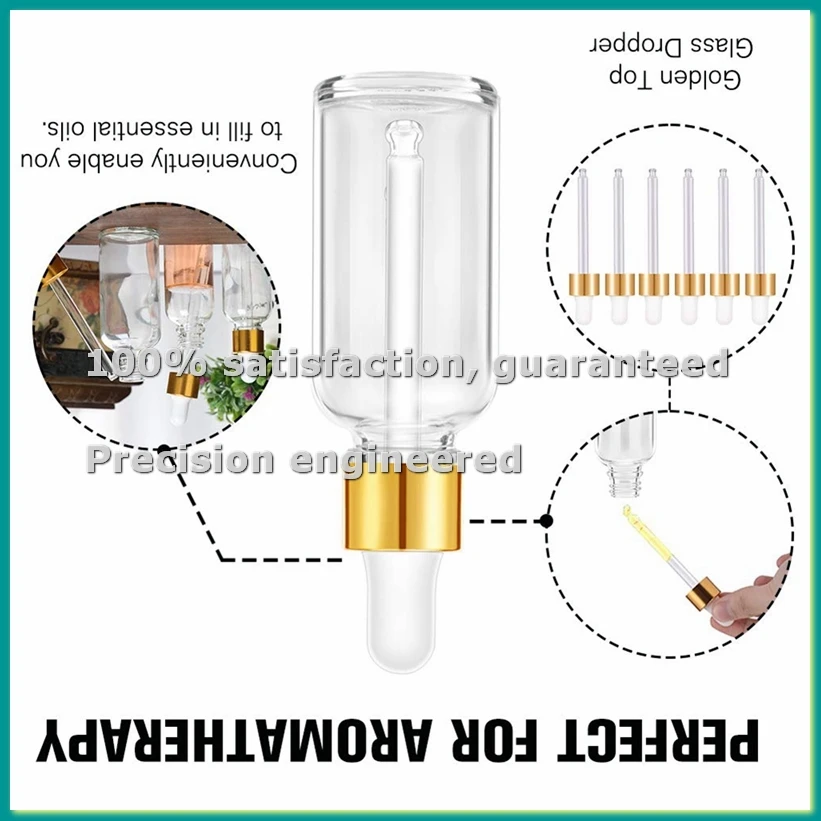 Glass Dropper Bottle 24 Pack Clear Glass Bottles Empty with 2 Funnels & 2 Long Pipettes, 30ml Eye Dropper Bottles-A14I