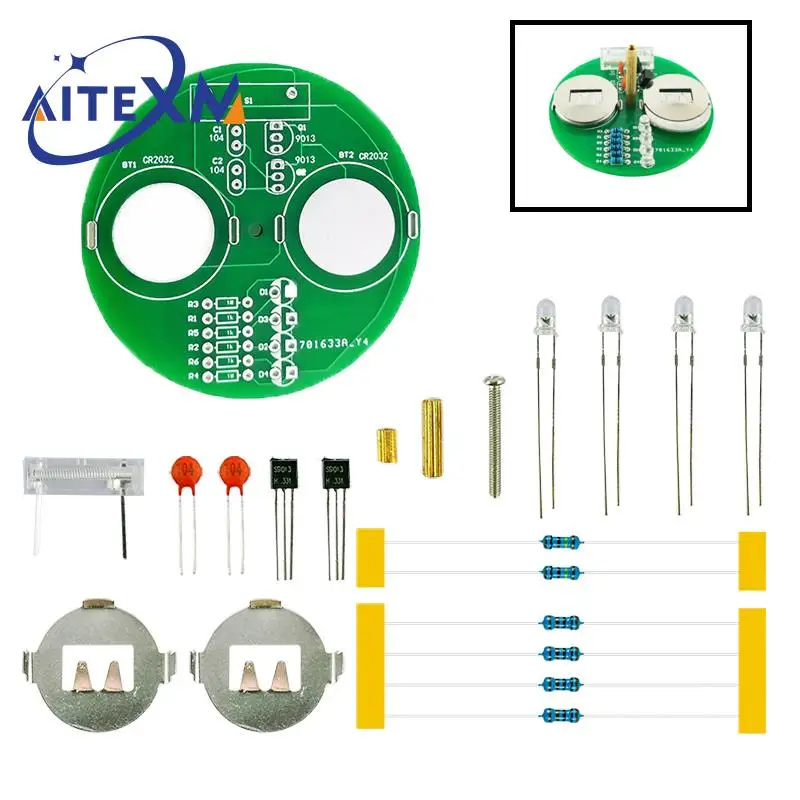LED Gyro DIY Electronic Kit Welding Kit Rotating Lantern Inline Components (NO Battery) YANXD