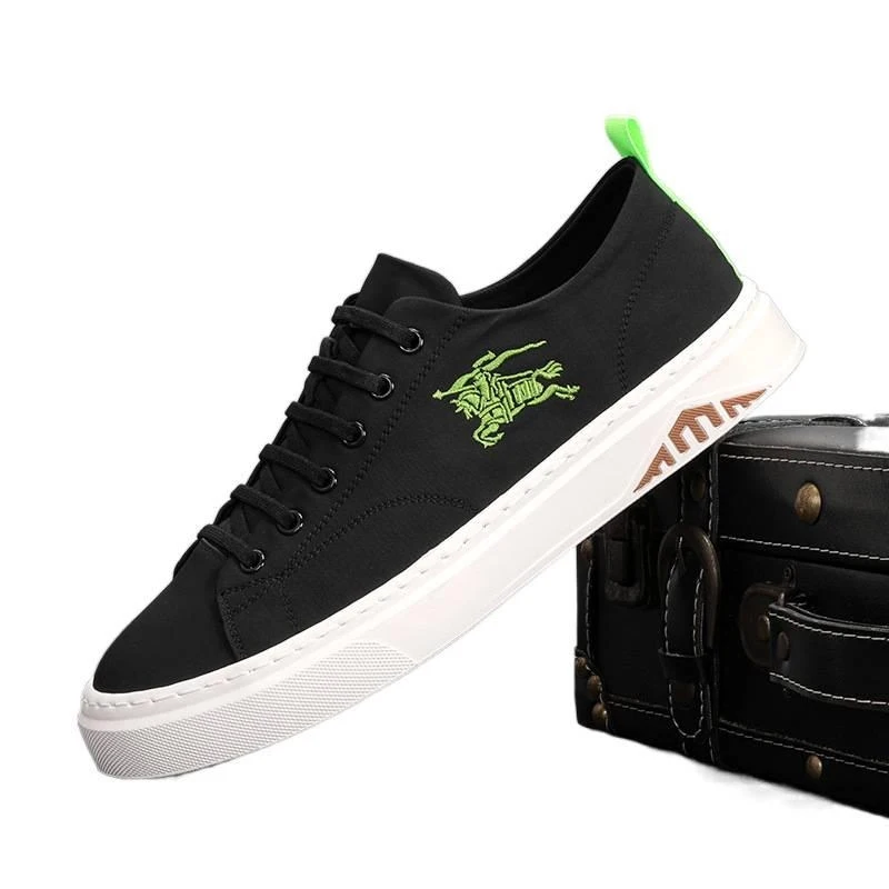 

New Spring Men's Shoes Chinese Style Breathable Plaid Shoes Front Lace-up Low-top Men's Casual Canvas Shoes