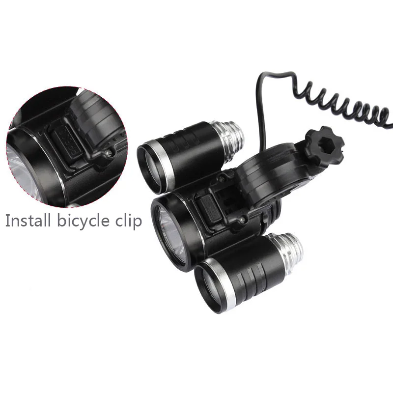 Bicycle Light Led Head Flashlight Lamp Headlamp for Riding Usb Chargeable 18650 Battery Power Ban Function Waterproof Headlight