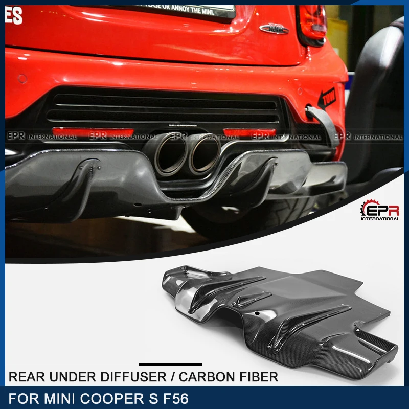 

For F56 Mini Cooper S DAG Style Ver 2.1 Carbon Fiber Rear Under Diffuser (Only Fit DAG Rear Bumper) Glossy Finish Splitter Kit