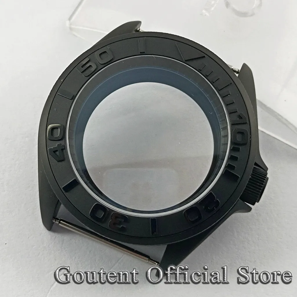 Goutent 41mm Silver Black Gold Watch Case With Bezel Sapphire Glass 200m Waterproof  Fit NH35 NH36 Movement