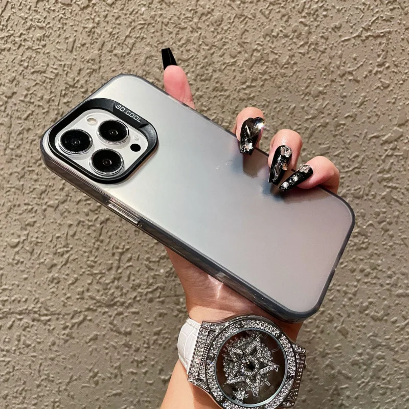 애플 17 프로 맥스 폰 케이스에 적합한 낙하 방지 IMD 컬러 실버, 충격 방지 무광 아이폰 16 보호 케이스