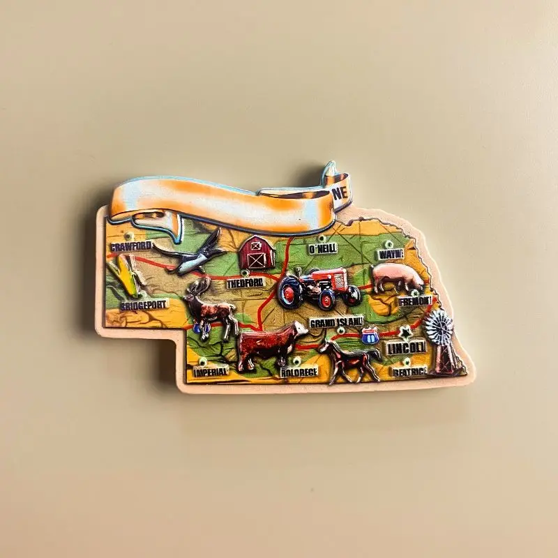 

United States Regional Creative Abstract Map 3D Map Travel Souvenir Fridge Magnet Decoration Personalized Gift