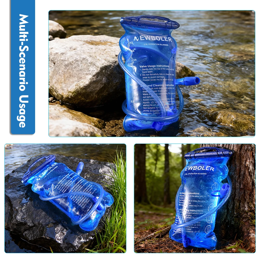NEWBOLER Wasserbeutel Reservoir Wassernachfüllbeutel Aufbewahrungsbeutel Ohne Bisphenol 1L 1,5L 2L 3L Lauf-Sport-Tankrucksack – Detail 22
