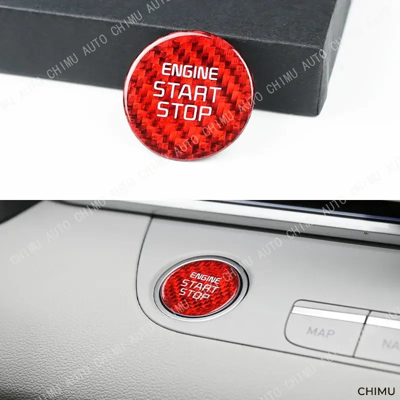 【CHIMU AUTO】 Dry Carbon Fiber One Push Start Button Cover Sticker for Elantra Sonata Interior Trim Accessories 2024 view 4