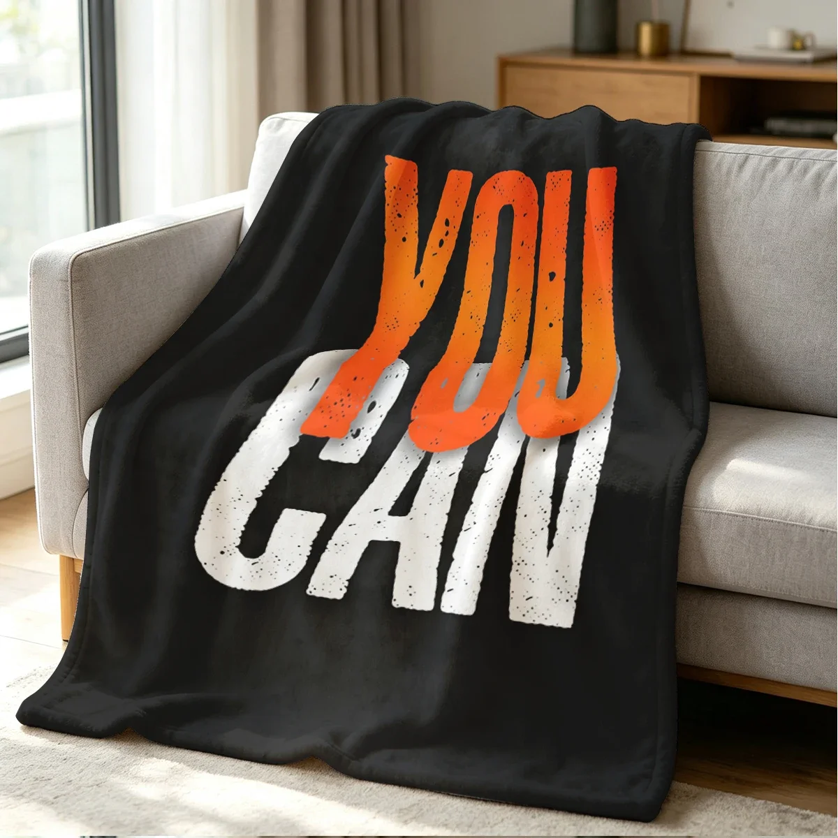 You Can Do It Motivational Throw Blanket Cozy Comfort Gift for Students Athletes and Cheerleaders