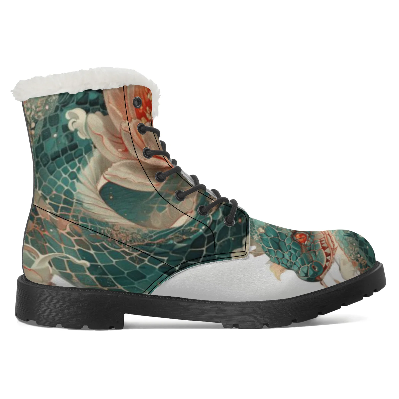 

Плюшевые ботинки с индивидуальным принтом, повседневные ботинки, популярные мужские и женские ботинки до середины голени, зимние ботинки.