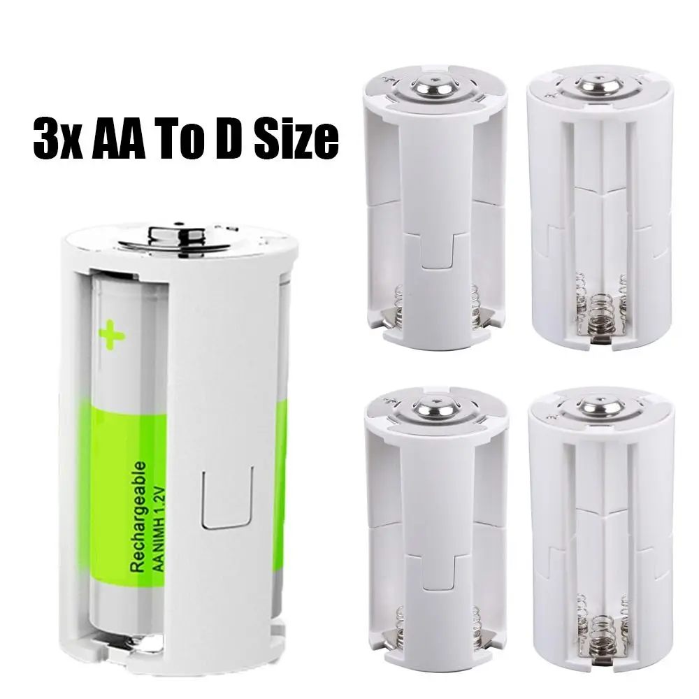 4PCS Durable Parallel Storage Box Holder 3x AA To D Size Cell Battery Converter Switcher Adaptor Case Batteries Adapter