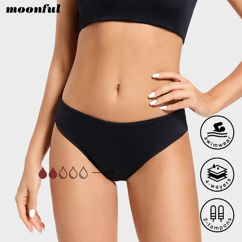 Bañador Menstrual de 4 capas para mujer, bikini menstruales niña playa absorbente, traje de baño a prueba de fugas, bragas menstruales, biquini menstrual adoliescentes impermeables, bragas de menstruación baño