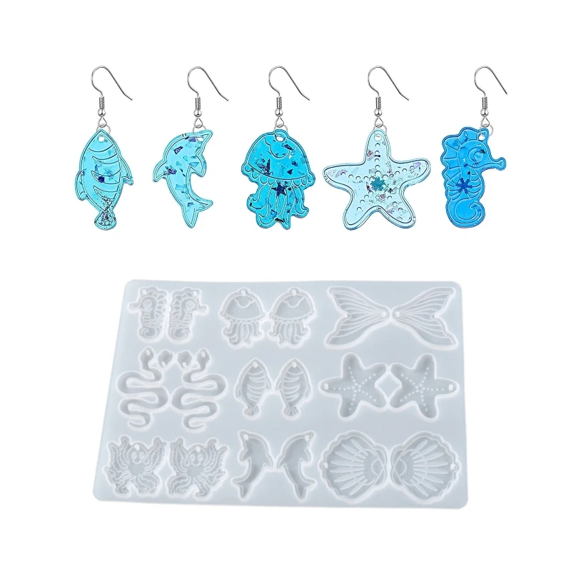 R3MC Earring Resin Molds Jewelry Casting Molds Silicone Pendant Mould Epoxy Resin Molds Earring Resin Jewelry DIY Craft Mould