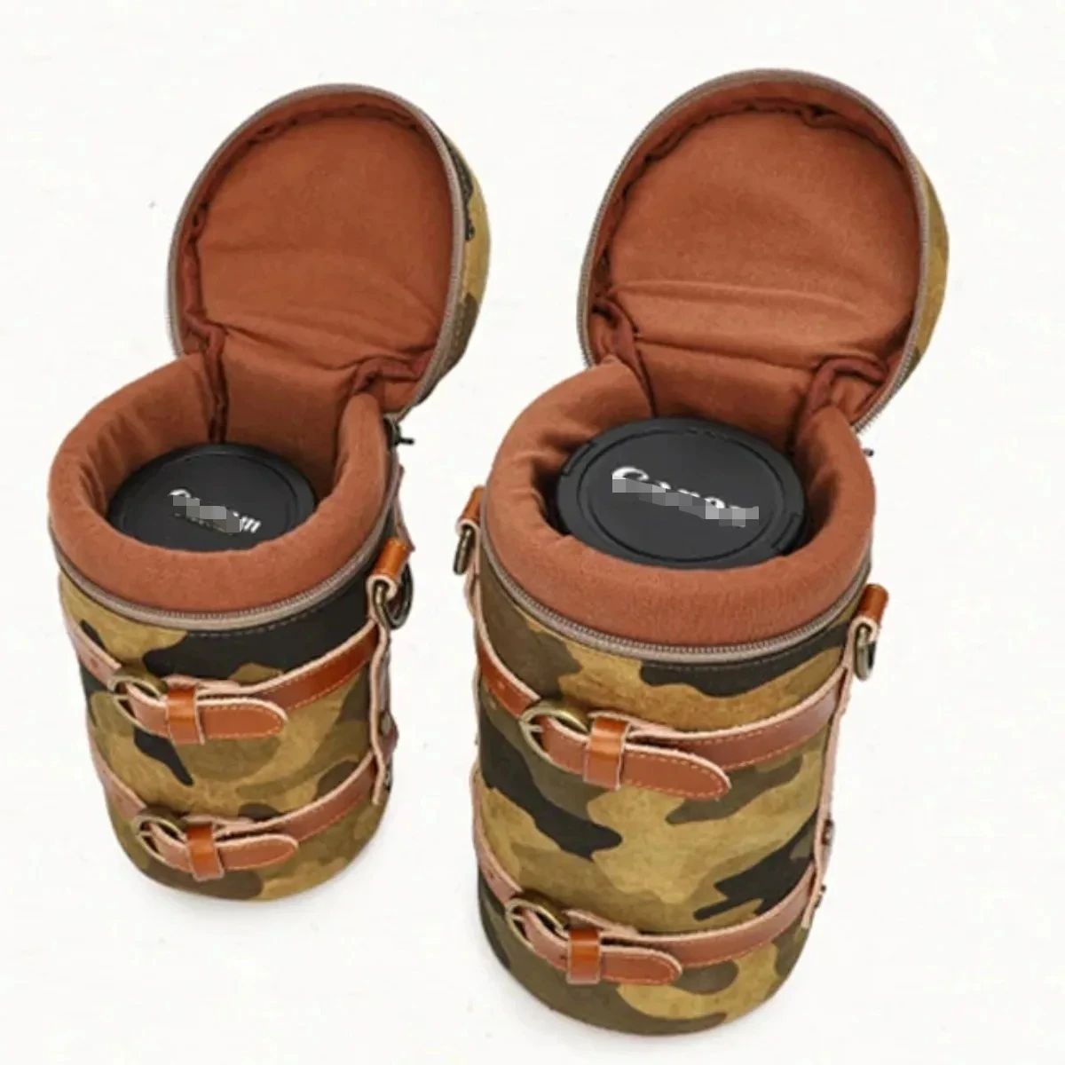 Waterproof Canvas Camo Camera Lens Bag Case Pouch Protect Cover Insert Fit Canon Nikon 18-135mm 24-105mm 70-200mm