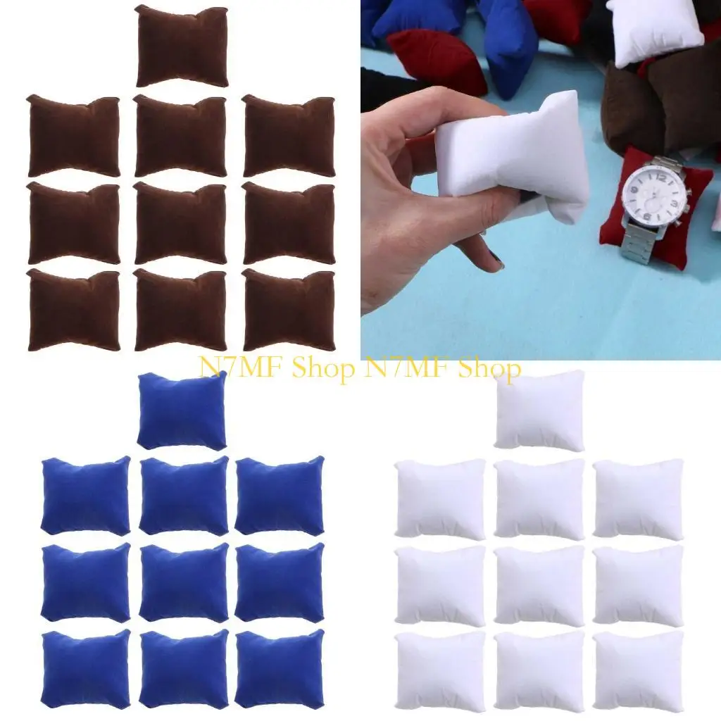 

N7MF 10 штук бархатный браслет для часов подушка маленькая многоцветная подушка для ювелирных изделий