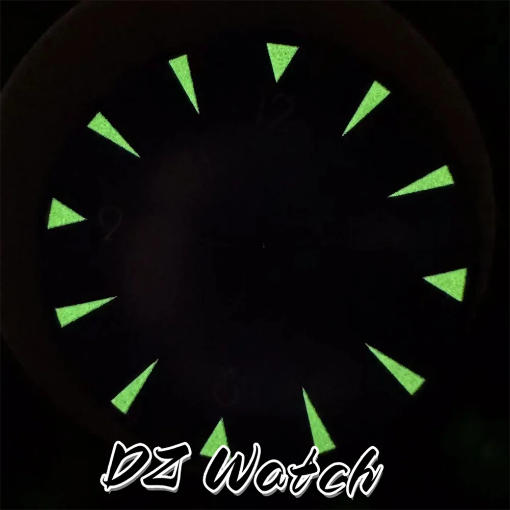 White Green Blue Black 33mm watch dial Green luminous fit NH35 movement