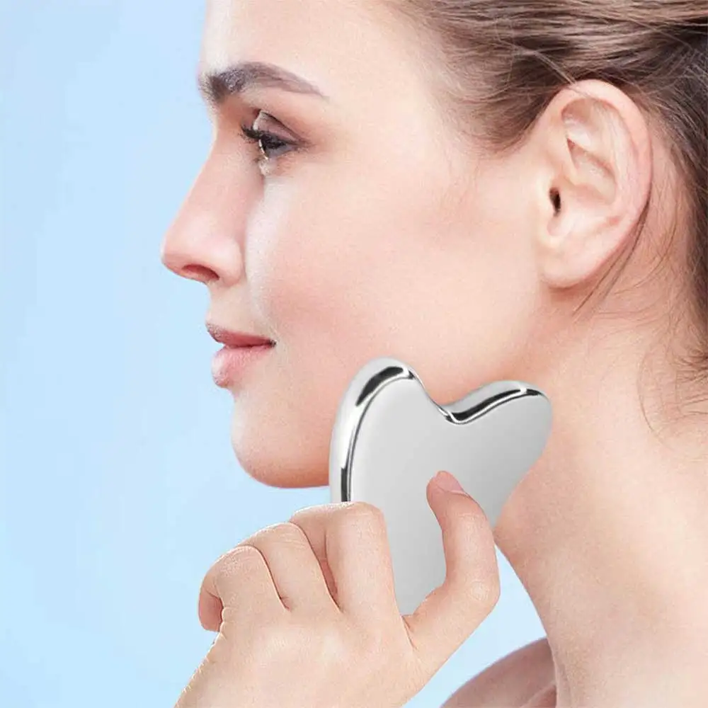 

1Pc Stainless Steel Gua Sha Scraper Massager For Face Neck Body Guasha Massage Tool Facial Skin Care Guasha Board Face Massager