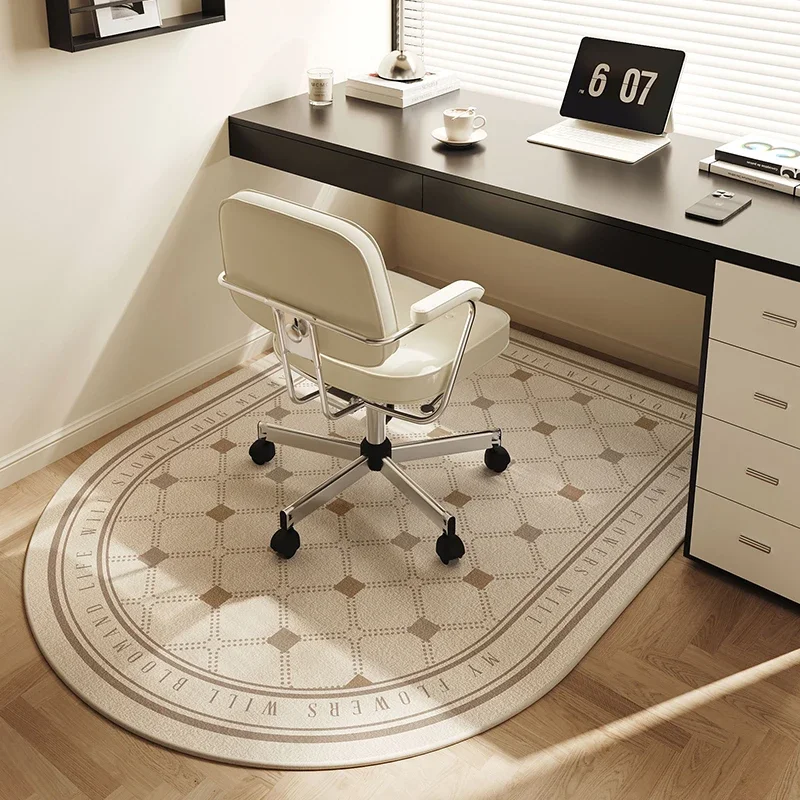 Alfombra de esquina redonda grande para silla, alfombrilla antideslizante para área de estudio, dormitorio, Fondo de TPR, alfombras de mesa de