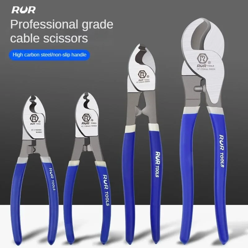 RUR 6/8/10 inch Cable Cutter Electrician Professional Pliers Shock Electric Wire Cable Wire Stripper Tool Pliers Cable Scissors