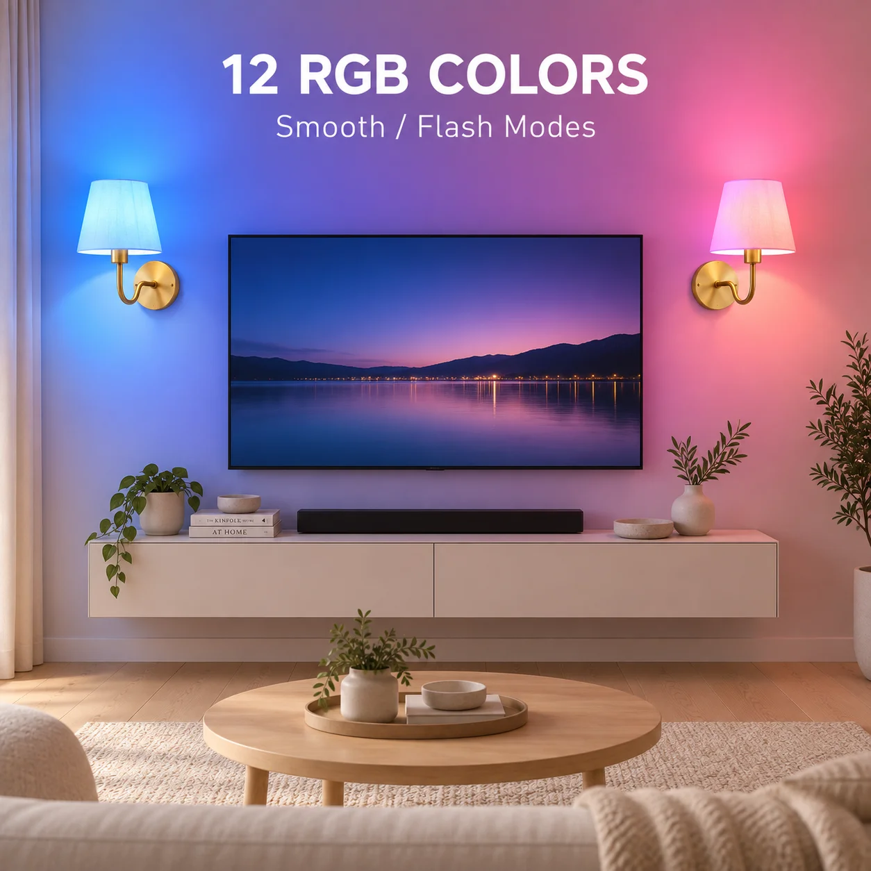 2 Pack Gold Rechargeable Wall Sconces, No Drilling Peel & Stick Wireless Wall Lights, Battery Operated Wall Lamps with 2800mAh B