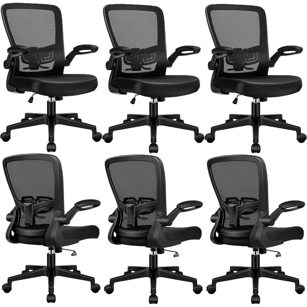 

Desk Chairs with Wheels, Ergonomic Mesh Office Chair Adjustable Height and Swivel Lumbar Support Home Office Chair with Flip Up
