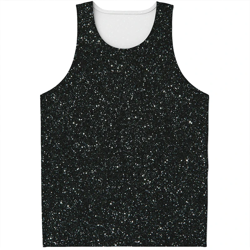 Sparkling Diamond Graphic Pirnt Men's Summer Street Harajuku Tank Top 2024 New Fashion Men Women Hip-hop Vest Sleeveless Tops