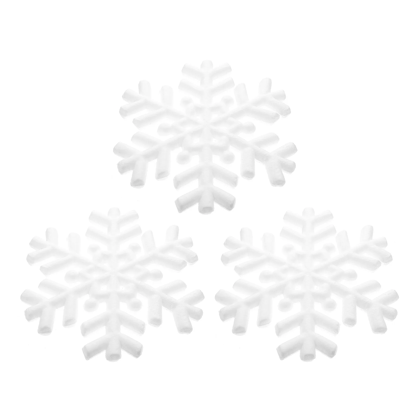 

3pcs Christmas Diy Ornament Unfinished Decoration For Craft Art Supplies Snowflake Shapes White Snowflake Decor