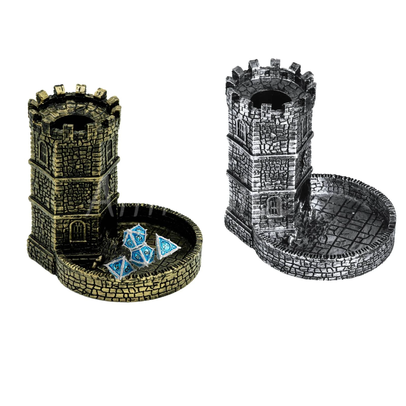 Torre di rotolamento dei dadi a castello cavo Torre del vassoio dei dadi DND per Dungeon and Dragons Accessori da gioco da tavolo per giocatore di dadi Regali di Natale