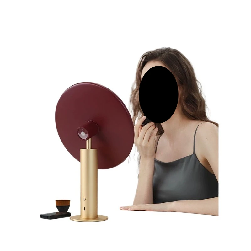 

Metal mirror desktop smart, vanity mirror desktop light luxury high definition beauty mirror with light