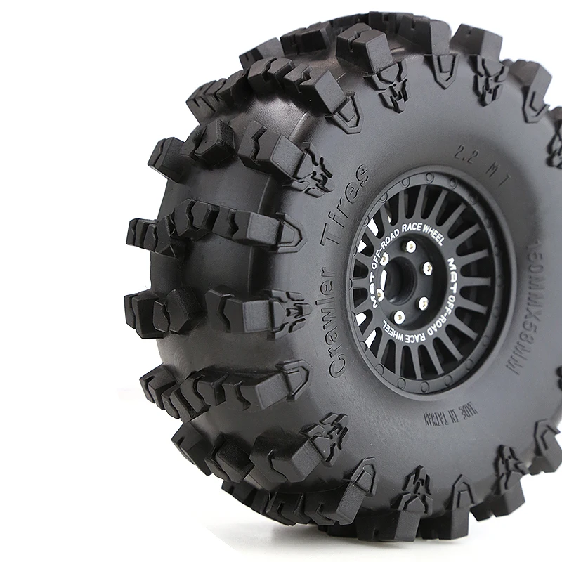 4 個 150 ミリメートル 2.2 "メタルビードロックホイールリムタイヤセット 1/10 RC クローラー車軸 SCX10 プロレイスキャプラ RR10 RBX10 トラクサス TRX4 用