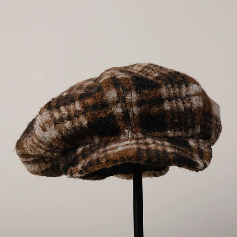 Newsboy Cap Women Octagonal Hat Autumn Winter Acrylic Windproof Warm Accessory For Sun Protection Outdoor Casual