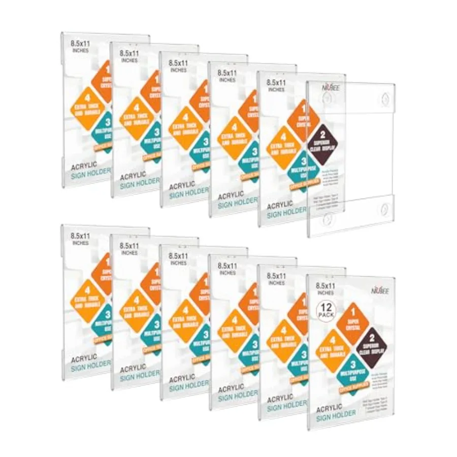 

Acrylic Window Sign Holder:Glass Door Sign Holder with 4 Suction Cups 8.5x11 Inch--Window Mount for Displaying Flyers, Notices,