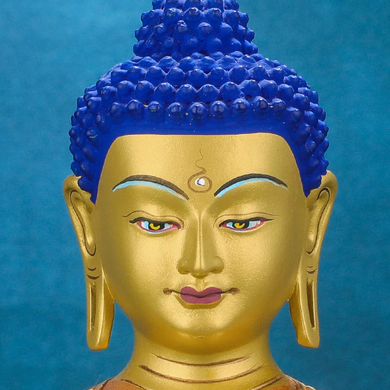 Motionless Buddha Buddha statue ornament, brass full gilt imitation Nepal Tibetan tantra Buddhist table offering Tathagata Buddh